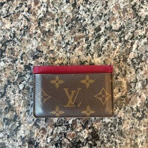 Louis Vuitton Brown and Red Monogram Card Holder